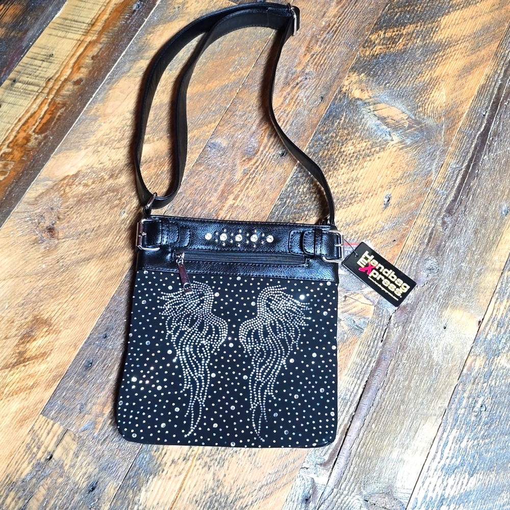 Black Rhinestone Jellyfish Crossbody Bag